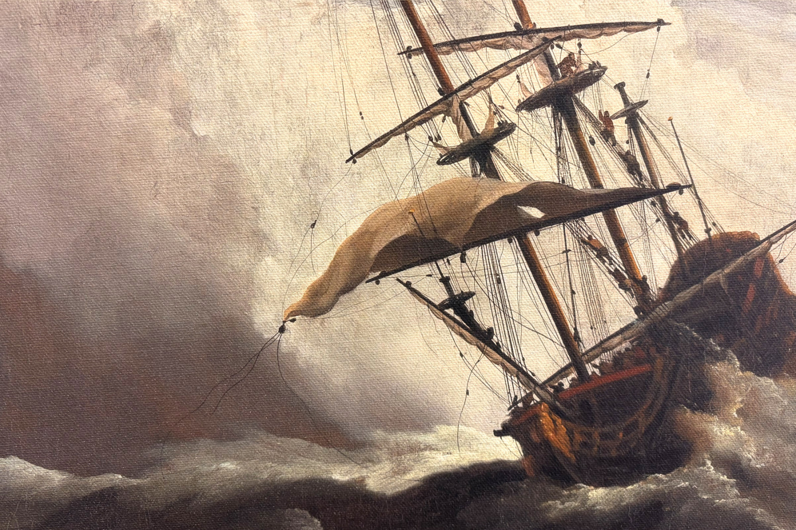 Um navio em alto-mar apanhado por uma rajada, conhecido como «A Rajada» - Willem van de Velde (II)