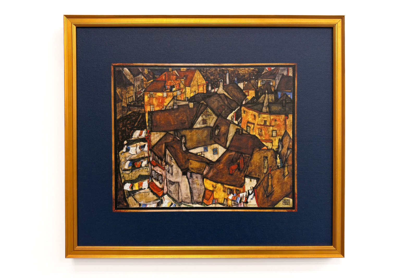 Crescente de casas, Krumau (actual Český Krumlov, Checoslováquia) - Crescente de casas, Krumau (A pequena cidade V), de Egon Schiele (1890-1918) - Egon Schiele