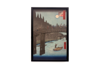 Mercado de bambu na Capital Bridge, 1857., 1857. - Ando Hiroshige