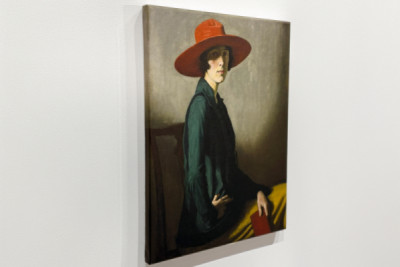 Senhora com um chapéu vermelho - William Strang