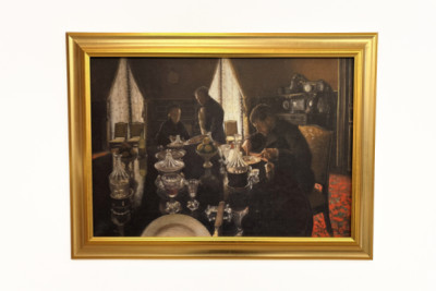 Jantar - Jantar na rue Miromesnil, a casa da família Caillebotte (óleo sobre tela)