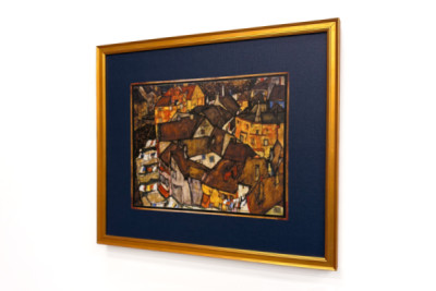 Crescente de casas, Krumau (actual Český Krumlov, Checoslováquia) - Crescente de casas, Krumau (A pequena cidade V), de Egon Schiele (1890-1918)