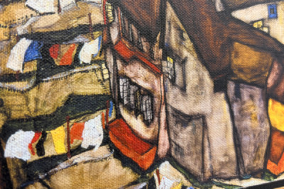Crescente de casas, Krumau (actual Český Krumlov, Checoslováquia) - Crescente de casas, Krumau (A pequena cidade V), de Egon Schiele (1890-1918)