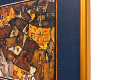 Crescente de casas, Krumau (actual Český Krumlov, Checoslováquia) - Crescente de casas, Krumau (A pequena cidade V), de Egon Schiele (1890-1918)