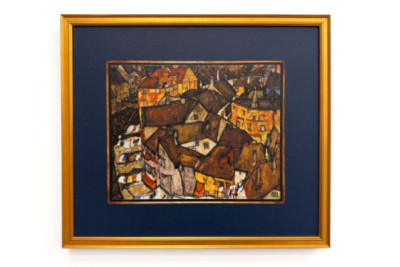 Crescente de casas, Krumau (actual Český Krumlov, Checoslováquia) - Crescente de casas, Krumau (A pequena cidade V), de Egon Schiele (1890-1918)