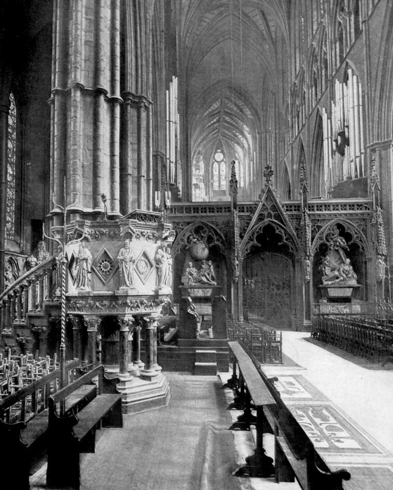 A nave da Abadia de Westminster, 1890 de British Photographer