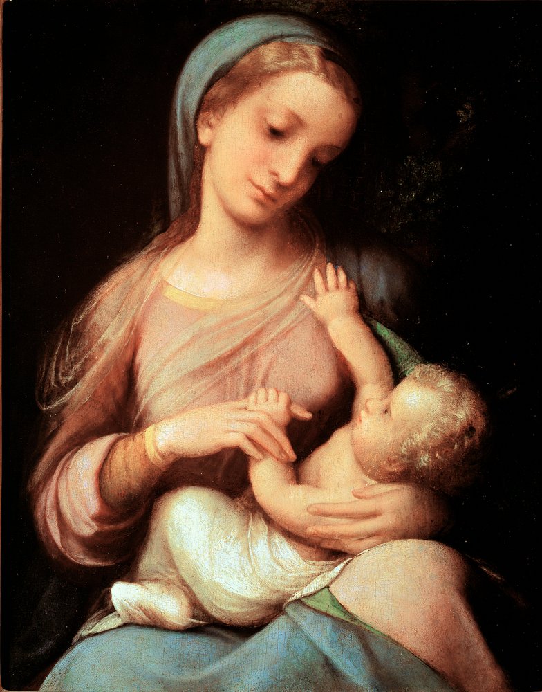Virgem e Criança de (c.1489-1534) Correggio