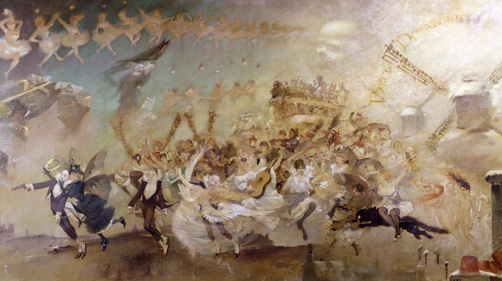 «Parce Domine»... decoração para o cabaré «Le Chat Noir» de Adolphe Leon Willette