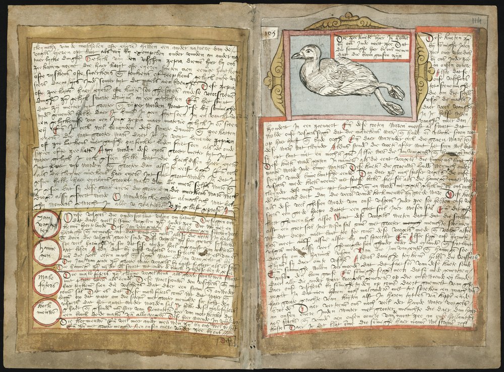 O Visboeck de Adriaen Coenen - KB 78 E 54 - fólios 113v (esquerda) e 114r (direita) de Adriaen Coenen