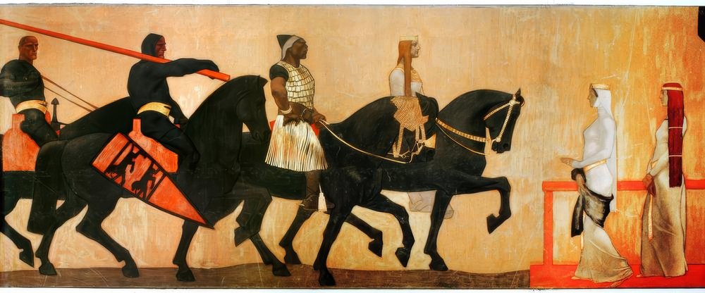 A.Egger-Lienz, Einzug King Etzels de Albin Egger-Lienz