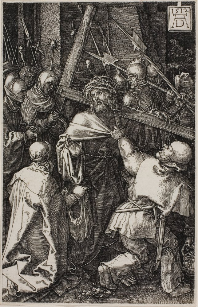 Carregamento da Cruz, da Paixão Gravada de Albrecht Dürer