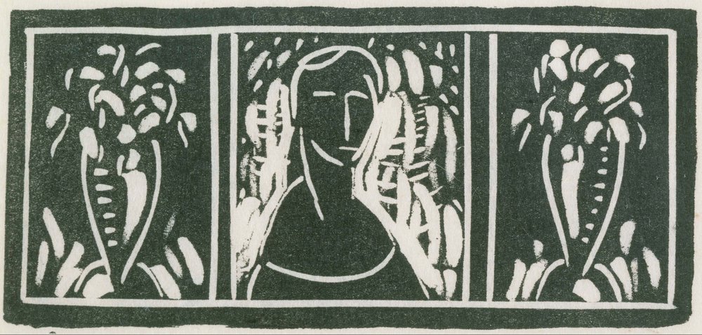 Linóleo cortado com tributo por Sherwood Anderson de Alfred Henry Maurer