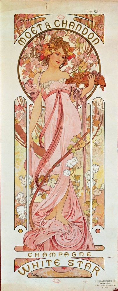 Cartaz publicitário de champanhe de Alphonse Marie Mucha