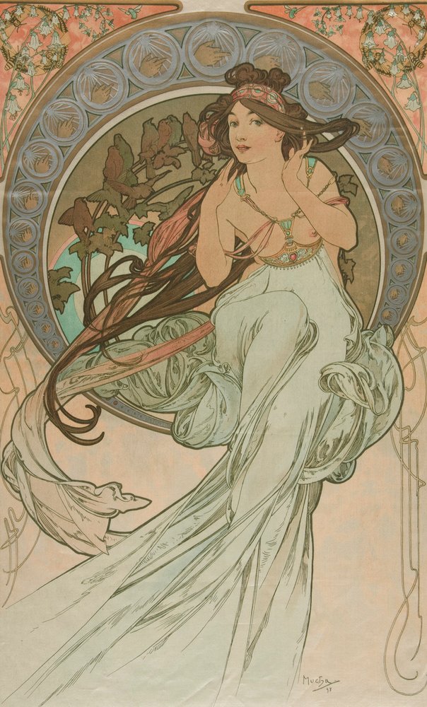 Música das artes, 1898 de Alphonse Mucha