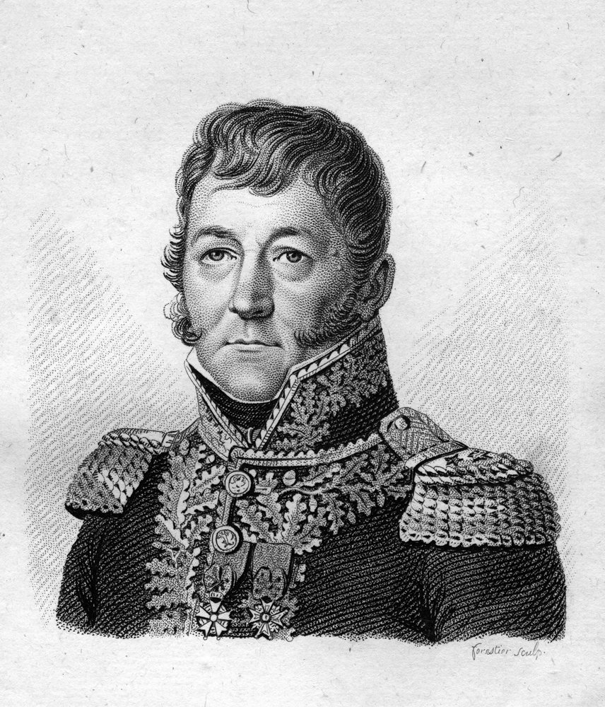 Retrato de Claude Prost (1764-1834), Barão do Império, brigada geral de artilharia - em "Portraits des generaux francais en suite les victoires et conquetes des Francais". Grave de Ambroise Tardieu, em 1818. Coleção Stella. de Ambroise Tardieu