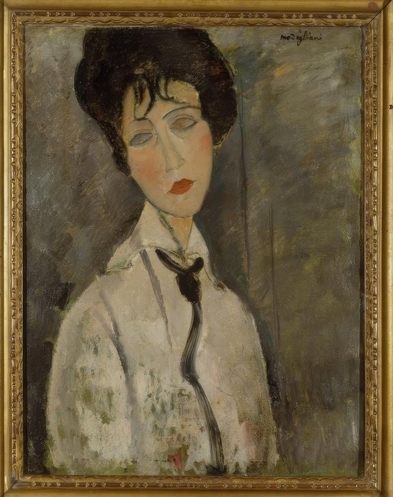 A mulher com a gravata preta de Amedeo Modigliani