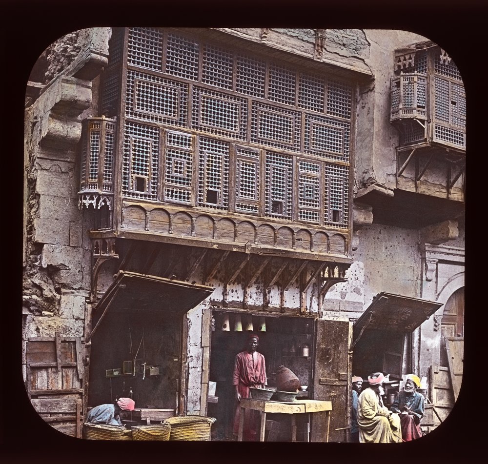Egito - janela árabe e bazar nativo, Cairo (slide de lanterna) de American Photographer