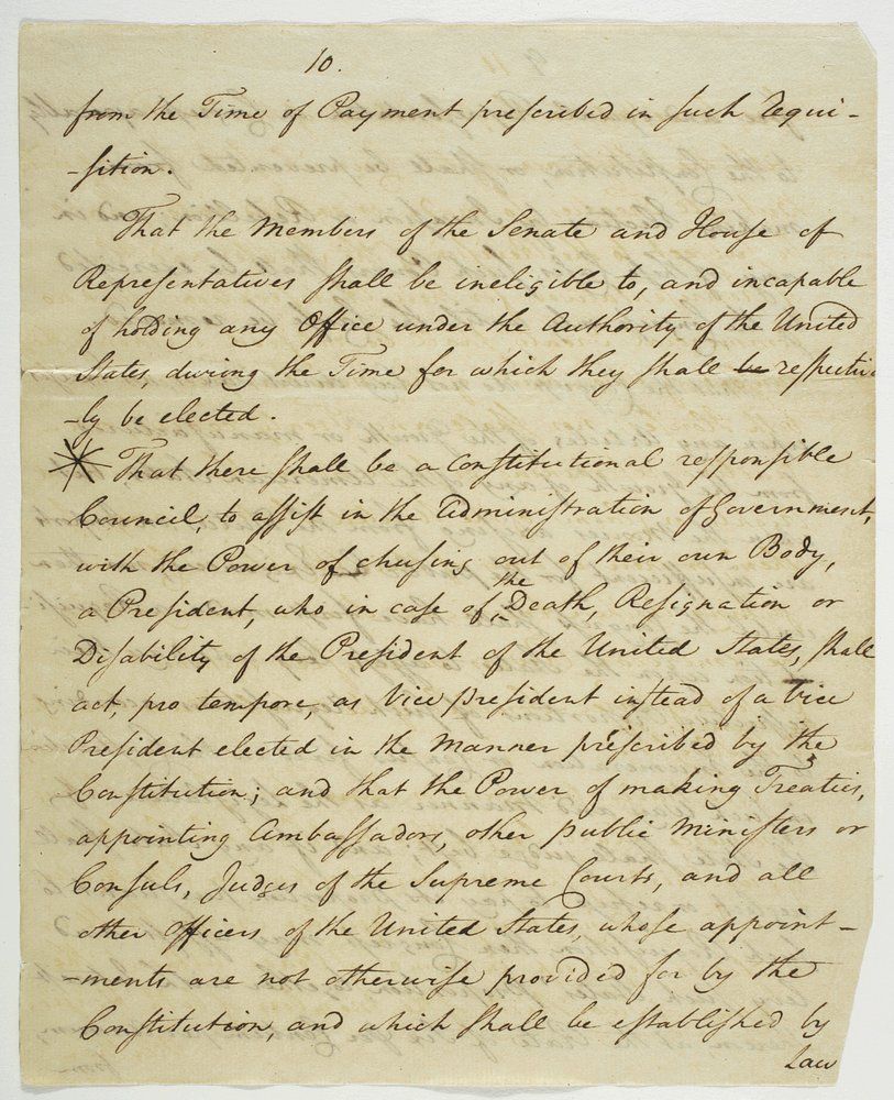 The Bill of Rights, cópia assinada no Federal Hall, 1789 (tinta no papel) de American School