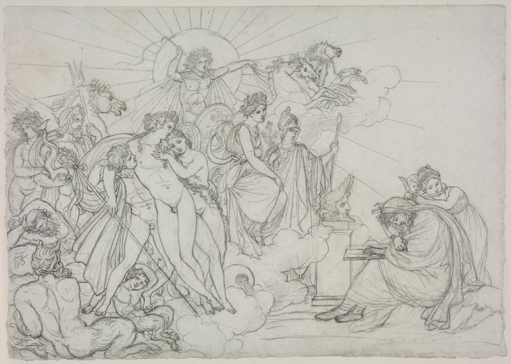 Invocação às divindades que presidem a agricultura da Virgils Georgics, depois de 1798. de Anne-Louis Girodet de Roucy-Trioson