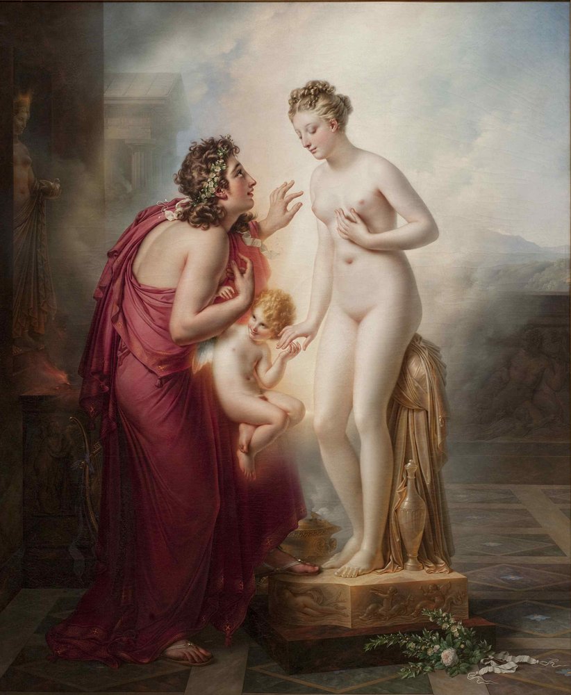 Pigmalião e Galateia, antes de 1819 de Anne-Louis Girodet de Roucy-Trioson