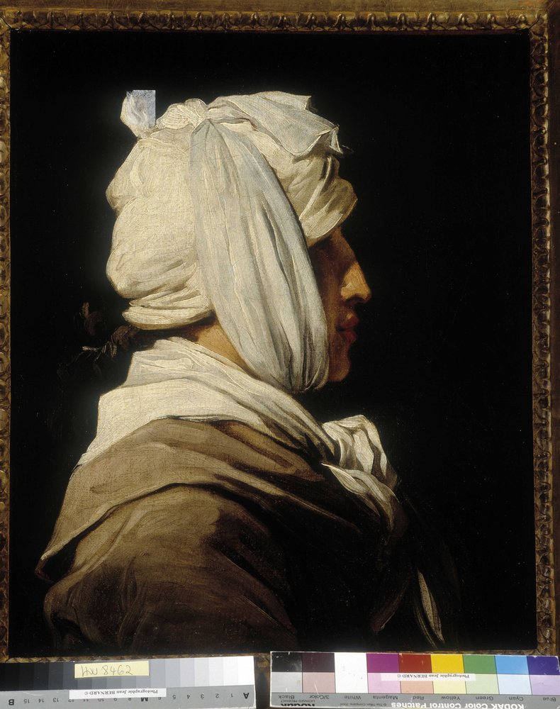 Retrato do pintor Anicet Charles Gabriel Lemonnier (1743-1824), uma cabeça de bandeja de Anton Ignaz (after) Melling