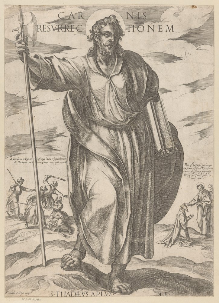 De heilige Judas Tadeu Ressurreição da carne (título no objeto) Cristo, Maria en de apóstolo (título da série) de Antonio Tempesta