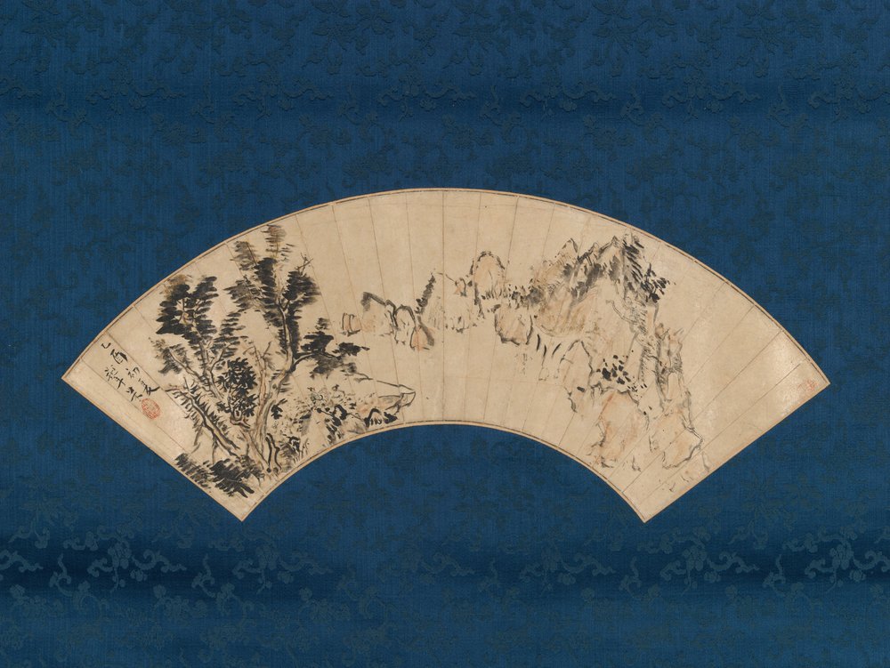 Preparando o chá por um desfiladeiro de montanha, 1825. de Aoki Mokubei