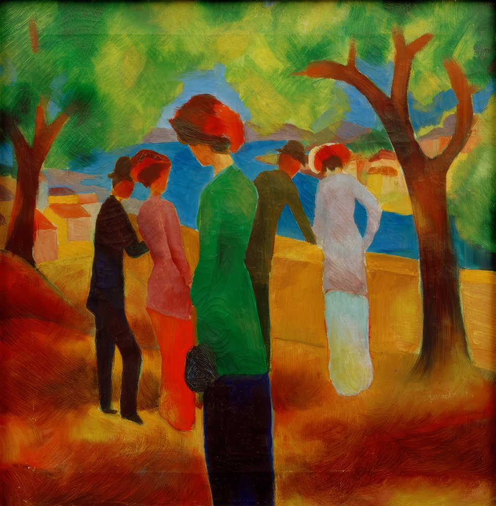 Dama com casaco verde de August Macke