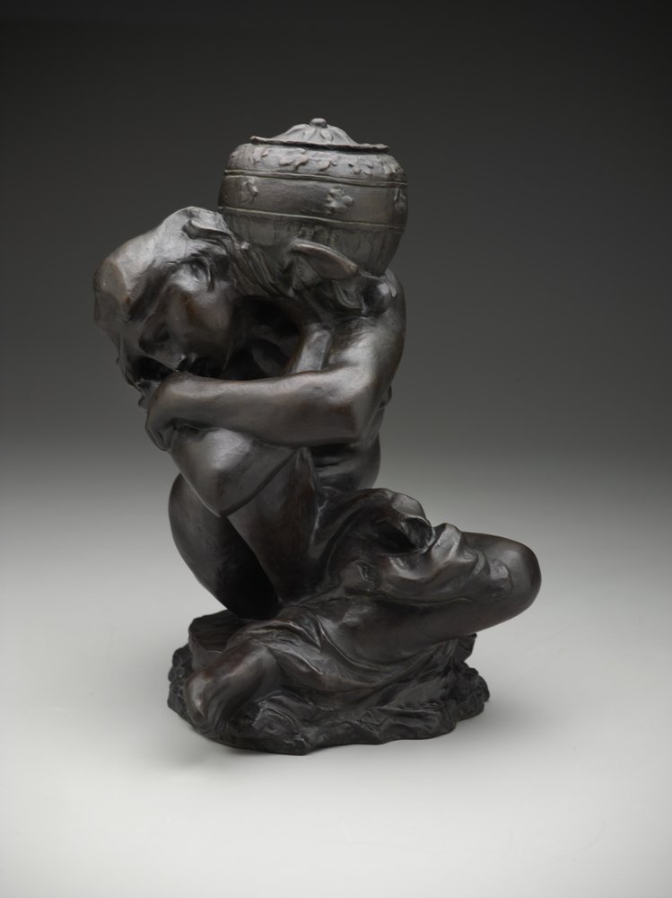 Cariátide caída carregando uma urna de Auguste Rodin