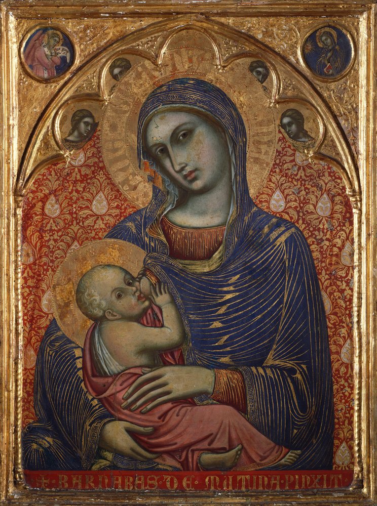 Madonna amamentando criança por Barnaba da Modena (ativo 1361-1383) de Barnaba da Modena