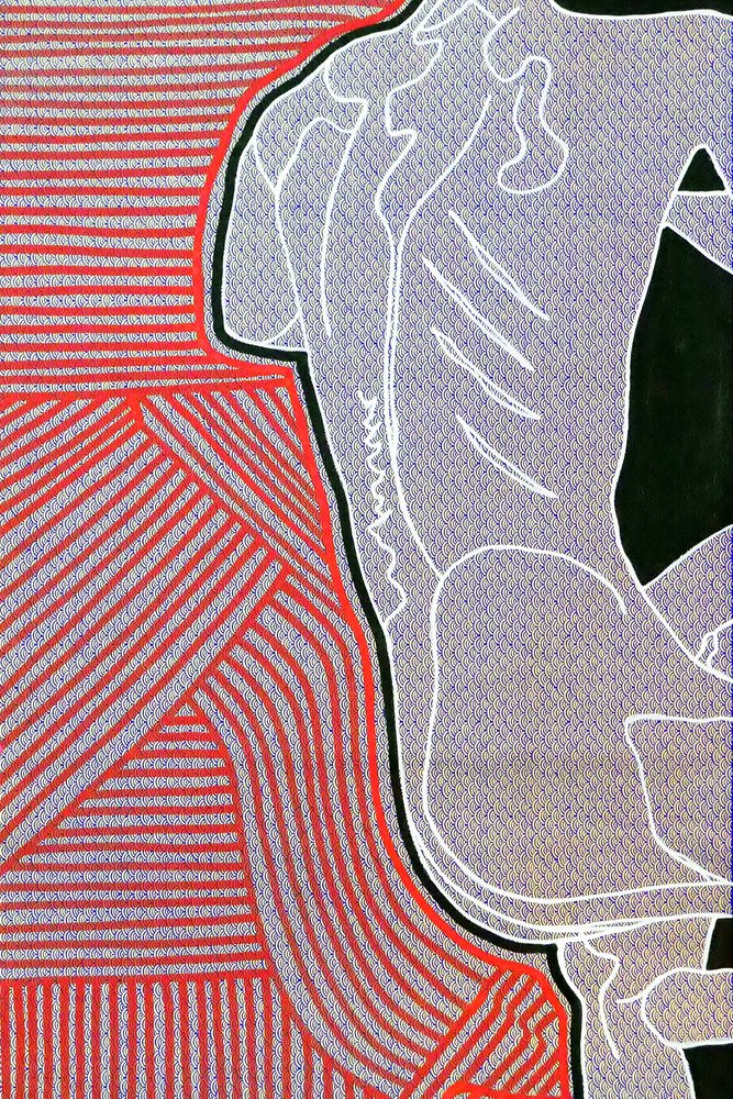 Passager 11, 2020 (acrílico sobre papel japonês serigrafado) de Benoit Erwann Boucherot
