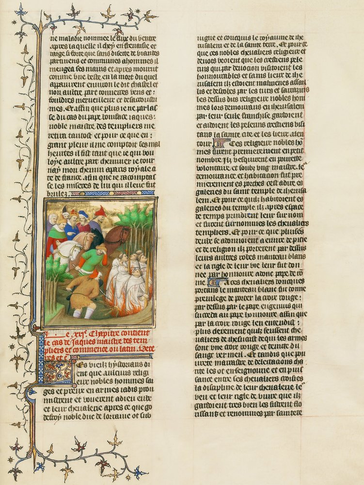Os Cavaleiros Templários Queimados na Presença de Filipe, a Feira e Seus Cortesãos de Boucicaut Master