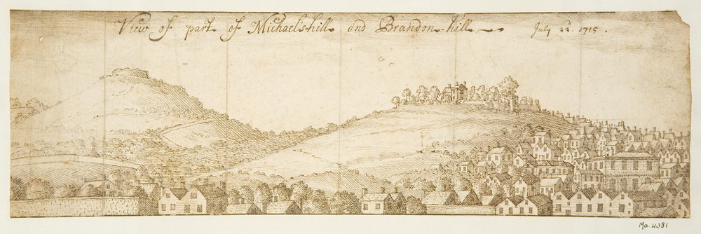 Vista de parte de Michael's Hill e Brandon Hill