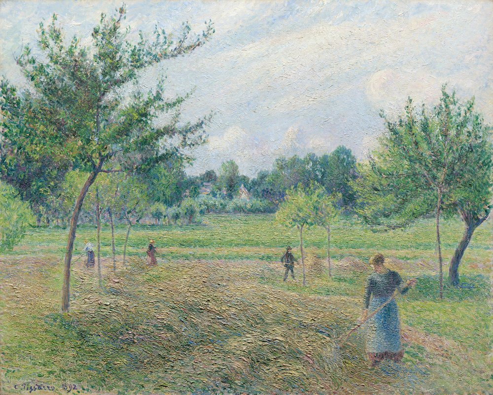 Feno em Éragny de Camille Pissarro