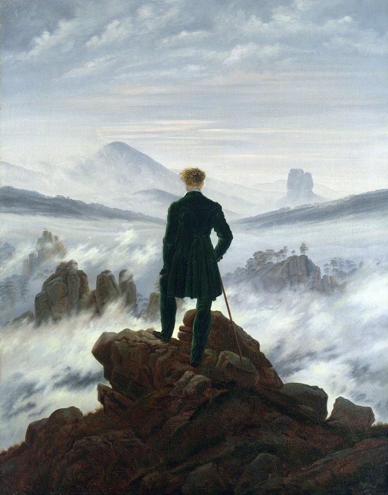 O viajante sobre o mar de névoa de Caspar David Friedrich