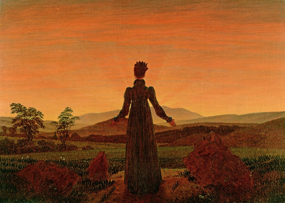 Mulher ao amanhecer de Caspar David Friedrich