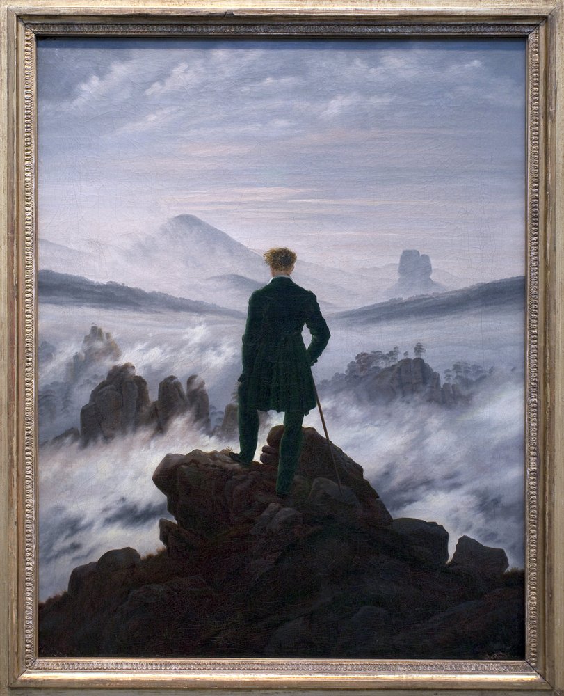 O andarilho acima do mar de neblina, c.1817 de Caspar David Friedrich