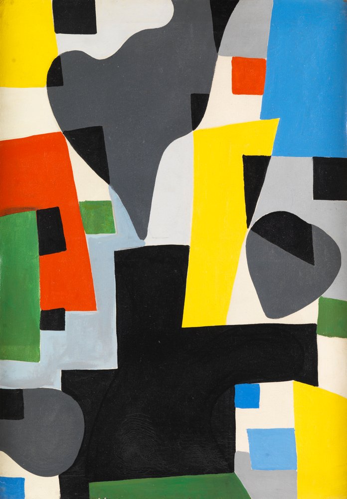 Composição, c.1948 (óleo sobre tela) de Caziel Caziel