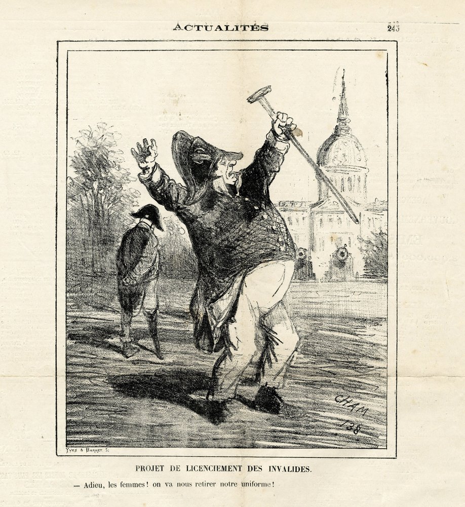 Ilustração de Cham (1819-1879) em Le Charivari de Amédée de Noé