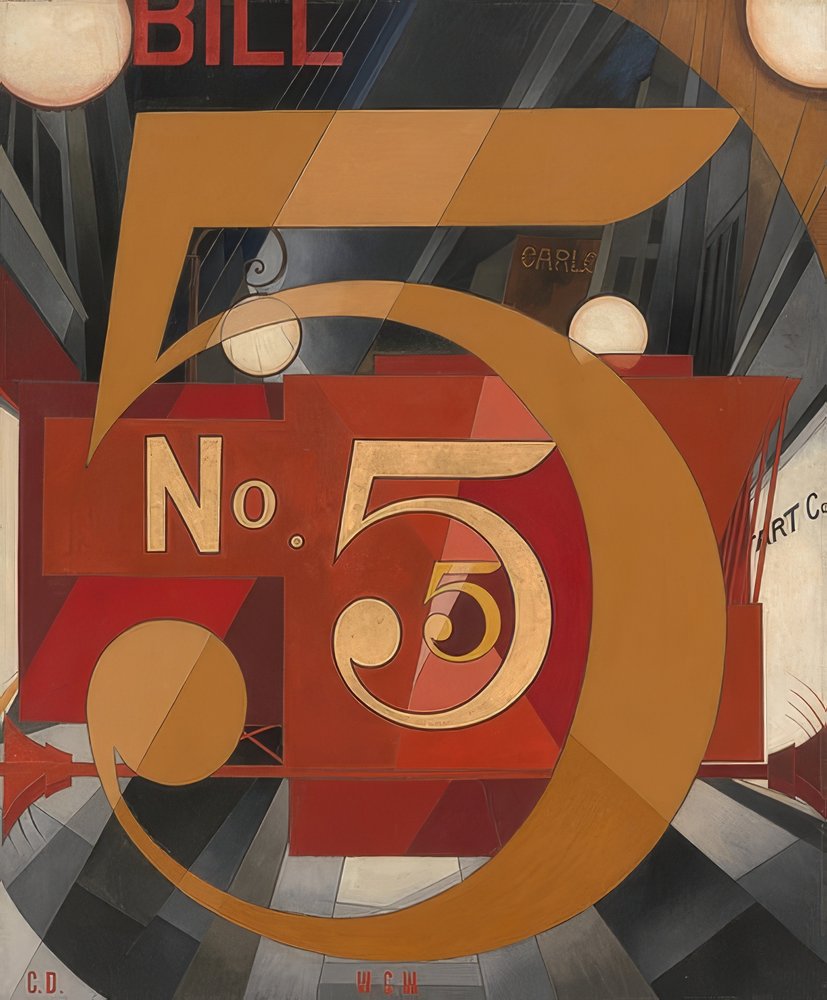 Vi a figura 5 em ouro. 1928 de Charles Demuth