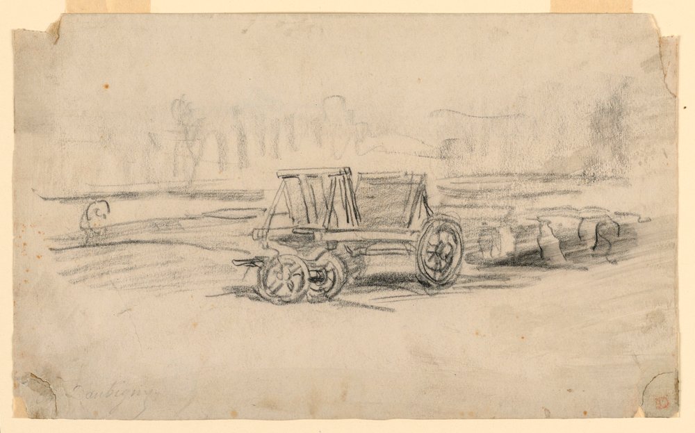 Desenho, Uma carroça agrícola, ca. 1850 de Charles Francois Daubigny