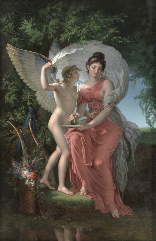 Erato, musa da poesia lírica de Charles Meynier