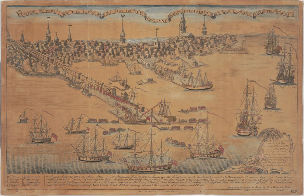 A View of Part of the Town of Boston In New England and Brittish Ships ...