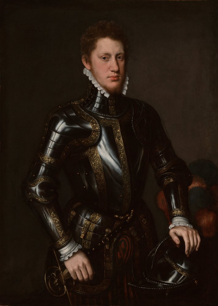 Retrato de um homem de armadura de Circle of Antonis Mor van Dashorst