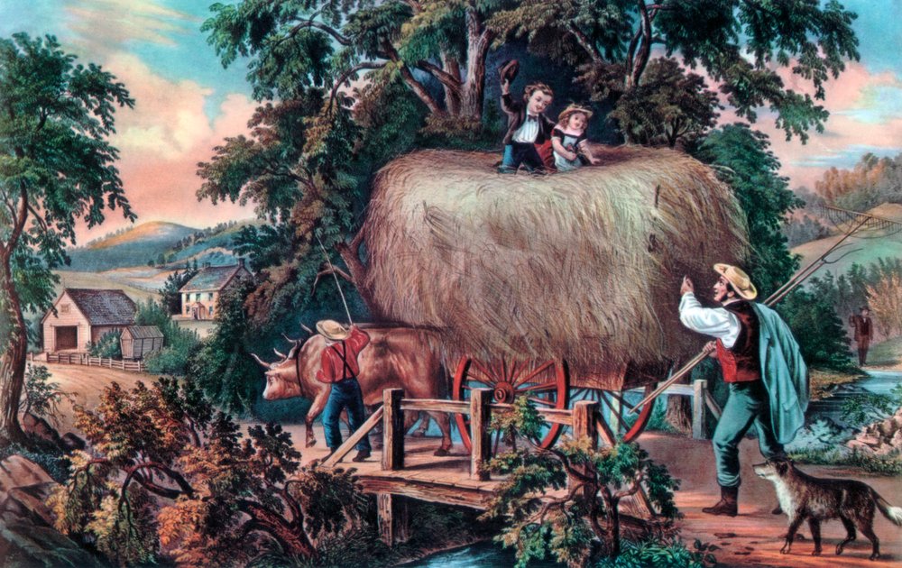 Tempo de Feno, A Última Carga, 1868. de Currier and Ives