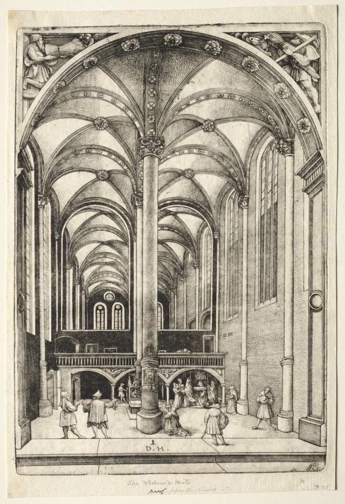 Vista no interior da Igreja de Santa Catarina em Augsburg de Daniel I Hopfer