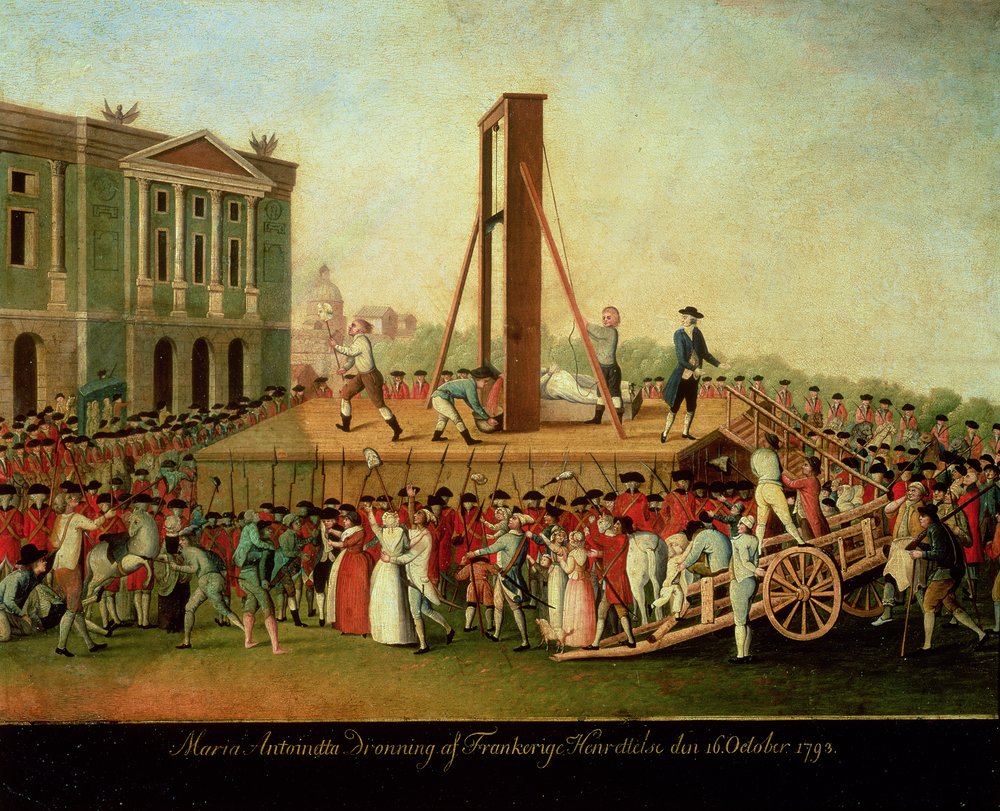 A execução de Maria Antonieta (1755-93) 16 de outubro de 1793 (óleo sobre cobre) de Danish School