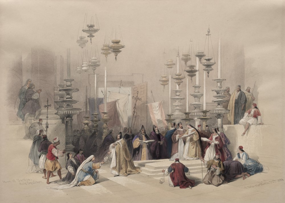 Pedra da Unção, Santo Sepulcro de David Roberts