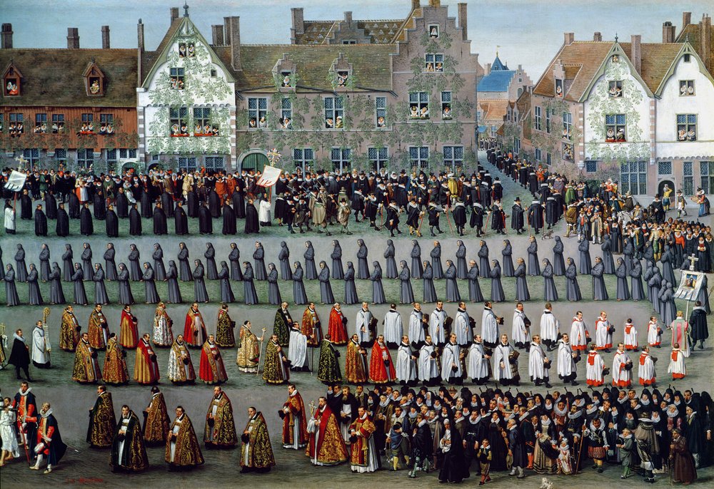 O triunfo da arquiduquesa Isabel (1556-1633) no Ommegang em Bruxelas, 31 de maio de 1615, 1616 (pormenor) de Denys van Alsloot
