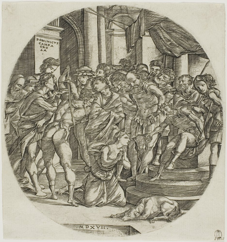 A decapitação de Santa Catarina de Domenico Campagnola